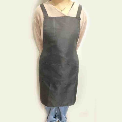 Cross border exclusive supply of waterproof and oil proof aprons with shoulder straps, silk screen advertising, logo printing, wholesale, H-shaped shoulder aprons with shoulder straps