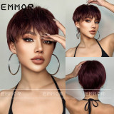 New fashion hot selling summer short hair, European and American style natural wig, women's short hair, age reducing full set wig