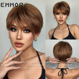 New fashion hot selling summer short hair, European and American style natural wig, women's short hair, age reducing full set wig