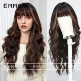 Color classification, fashionable women's European and American style wig, full head set, air bangs, long curly hair, multi-color, natural, versatile, and atmospheric, wig