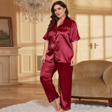 Danilin's new summer fashion casual pajamas two-piece set, plus size loose pants pajamas, thin home clothing
