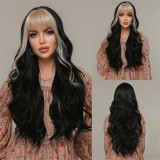 Wig Women's Long Hair Style Fluffy Big Roll Wig Set 2024 Fashion New Daily Long Roll Hair Full Head Set