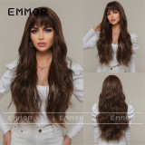 Wig Women's Long Hair Style Fluffy Big Roll Wig Set 2024 Fashion New Daily Long Roll Hair Full Head Set