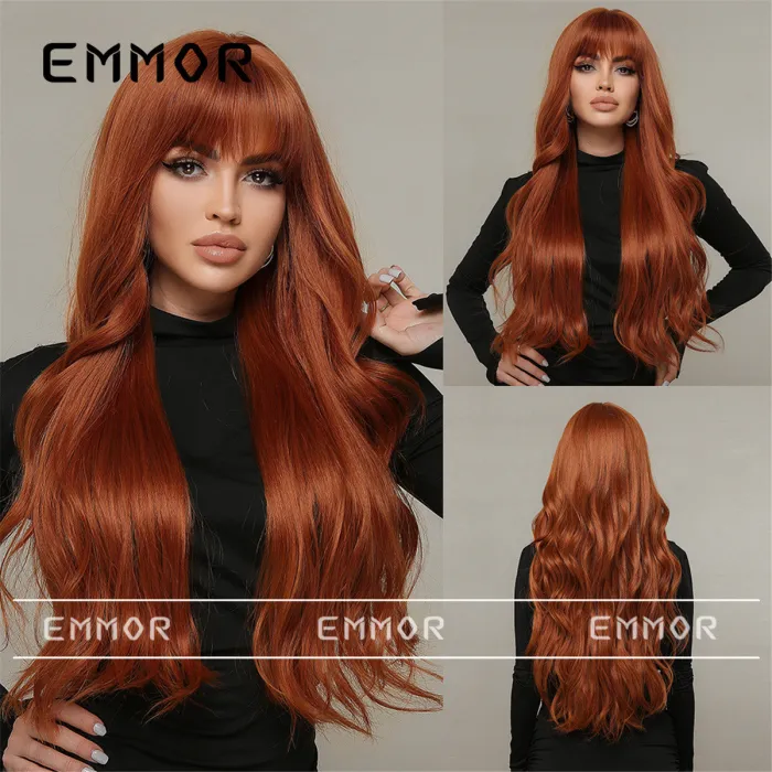 Wig Women's Long Hair Style Fluffy Big Roll Wig Set 2024 Fashion New Daily Long Roll Hair Full Head Set