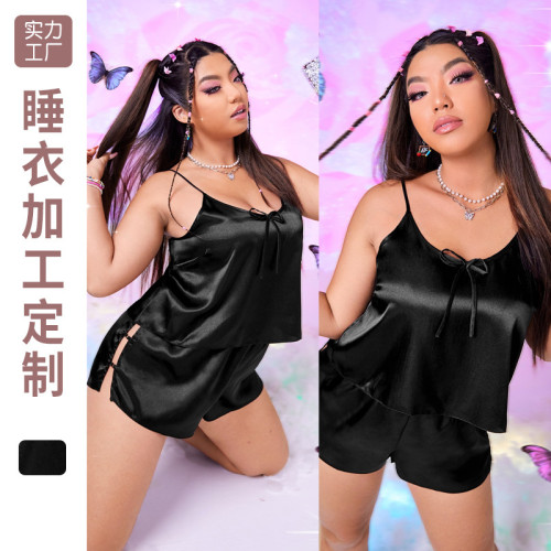 Danilin's new oversized backless camisole pajamas, women's fashionable casual shorts, pajamas jumpsuit, sexy home clothing