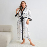 New large-sized cartoon suspender pajama set for women's casual home wear, spring and autumn lace up fashion pajama wholesale