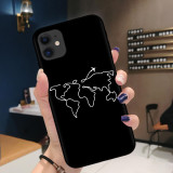 World Map Suitable for iPhone 15 Promax Pink Plane Apple 12 Surrounding XS New Phone Case