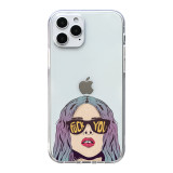 New suitable for Apple 15 cartoon black girl transparent TPU painted 14PRO MAX phone case
