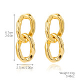 Cross border European and American Amazon exaggerated earring chain style retro earrings fashion trend gold acrylic earrings