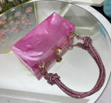 Instagram Little Red Book, Red Blogger Same Style Bag Bring Diamond Box Bag Transparent Diamond Strip Square Box Bag