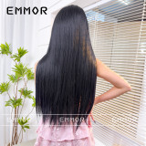 Pure desire style split wig, women's long hair, black long straight hair, atmosphere, no bangs, natural fluffiness, age reducing full head set style