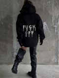American style high street hot diamond letter loose hoodie women's hooded top European and American style loose casual lazy style jacket