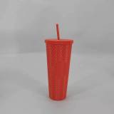 Creative plastic straw cup, large capacity 710ML, multi-color durian cup, straw cup