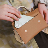 Xiaohongshu Same Style Bag Mosaic Contrast Platinum Bag Retro Lock Buckle Kelly Bag Single Shoulder Crossbody Handbag for Women