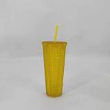 Creative plastic straw cup, large capacity 710ML, multi-color durian cup, straw cup