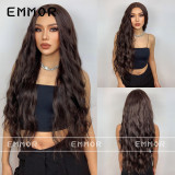 Big wave wig female long hair curly head set long curly hair Korean full head set wavy head set medium long hair