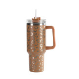 First generation laser leopard print insulated cup, high aesthetic value stainless steel car cup, straw cup, high aesthetic value ice cream cup, insulated cup