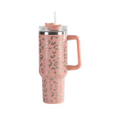 First generation laser leopard print insulated cup, high aesthetic value stainless steel car cup, straw cup, high aesthetic value ice cream cup, insulated cup