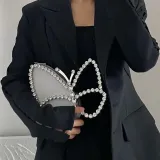 Xiaohongshu Instagram blogger and internet celebrity, the same diamond butterfly handbag with diamond inlaid dinner bag, small 23 new women's handbag