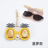 Tiktok glasses bag out of the street glasses bag portable cute funny sunglasses box pu sunglasses bag