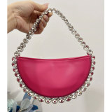 23 New Women's Bag French Super Shiny Diamond Underarm Bag Instagram Little Red Book Same Style Water Diamond Shoulder Bag Handheld