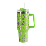 Temu's best-selling laser insulated cup, laser cat claw stainless steel insulated cup, portable handheld straw insulated cup