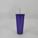 Creative plastic straw cup, large capacity 710ML, multi-color durian cup, straw cup