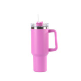 First generation solid color spray molded insulated cup, European and American large capacity portable handle insulated cup, car mounted ice cream cup insulated cup
