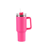 First generation solid color spray molded insulated cup, European and American large capacity portable handle insulated cup, car mounted ice cream cup insulated cup