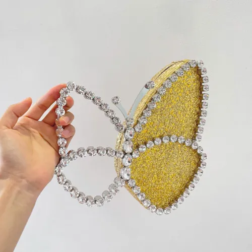 Xiaohongshu Instagram blogger and internet celebrity, the same diamond butterfly handbag with diamond inlaid dinner bag, small 23 new women's handbag