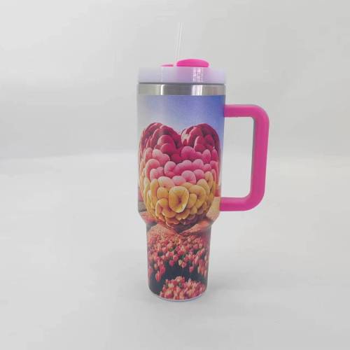 Cross border Colorful Insulated Cup Valentine's Day Ice Brave Cup Handle Cup Gift for Girlfriend Handle Cup Insulated Cup Large Capacity in Stock