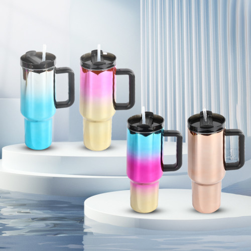 Temu's second-generation UV plated insulated cup teamed up with car cup insulated cup high-capacity stainless steel ice cream cup insulated cup