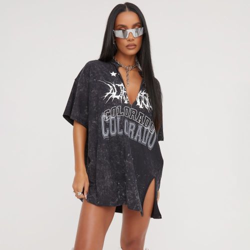 Cross border European and American style high street distressed short sleeved T-shirt for women's outerwear versatile loose casual V-neck lazy style top