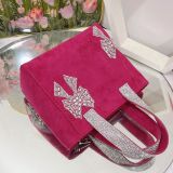 23 New Bow Decorative Handbag Xiaohongshu Same Tote Bag Unique Design Water Diamond Handbag Water Bucket