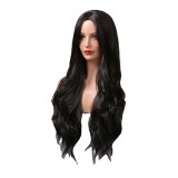 Foreign trade, cross-border e-commerce, internet celebrity full head set, split black synthetic fiber high-temperature silk large wave long curly wig