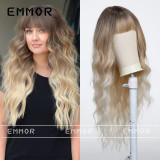 Wig women's long hair is naturally fluffy, with a full set of multi-color and multiple new products. Fashionable straight bangs and large wavy curly hair