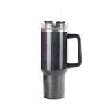 First generation thermal sublimation insulation straight body stainless steel handle cup 40oz large capacity stainless steel insulation cup car cup