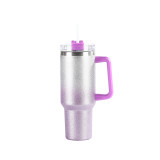 Taobao Gradient Diamond Paint Insulation Cup Portable Flash Gold Handle Car Cup Large Capacity Car Straw Cup Insulation Cup