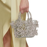 New women's bag bring diamond inlaid French fairy bag super sparkling rhinestone flower bucket cabbage basket handbag
