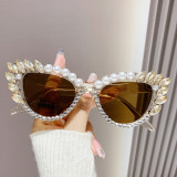 Occhiali Da Sole logo Luxury Rhinestone Crystal Glasses Female Sun Glasses Cat Eye Brands Shade Custom Sunglasses Logo Women