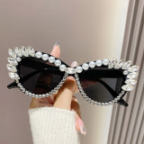 Occhiali Da Sole logo Luxury Rhinestone Crystal Glasses Female Sun Glasses Cat Eye Brands Shade Custom Sunglasses Logo Women
