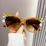 NEW Designer Fashion Classic Crystal Diamond Women Sunglasses  Frame Rhinestone Bling Sun glasses