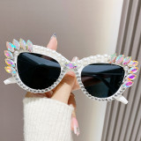 Occhiali Da Sole logo Luxury Rhinestone Crystal Glasses Female Sun Glasses Cat Eye Brands Shade Custom Sunglasses Logo Women