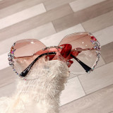 New Trendy Sunglasses Female Diamond Rimless Rhinestone Ladies Women Fashion Sunglasses