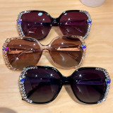 Lunettes De Soleil Mode Polarized Sun Glasses Large Frame Shades Anti UV400 Butterfly Rhinestone Sunglasses