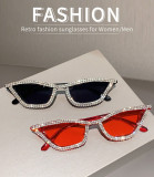 Fashion Custom Logo Diamond Rimmed High Quality Designer Cat Eye Sun Glasses Sunglasses Diamond Sunglasses Women