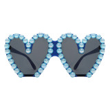 New Arrival Cute Personality Love Heart Punk Sun Shades Glasses  Fashion Ladies Trendy Beach Party Pearl Sunglasses UV400