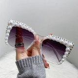 New Pearl style sunglasses Women Diamond Sunglasses Brand Designer Eyeglasses Square Sun Glasses for ladies