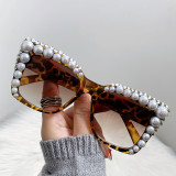 New Pearl style sunglasses Women Diamond Sunglasses Brand Designer Eyeglasses Square Sun Glasses for ladies