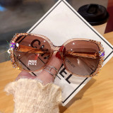 Lunettes De Soleil Mode Polarized Sun Glasses Large Frame Shades Anti UV400 Butterfly Rhinestone Sunglasses